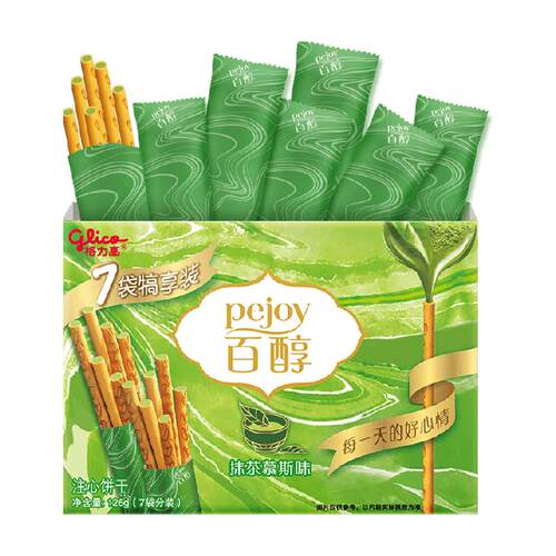 【马年限定】格力高百醇抹茶慕斯味注心饼干7袋犒享装126g