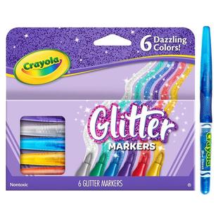 Crayola绘儿乐6色8色闪光马克笔画画水彩笔