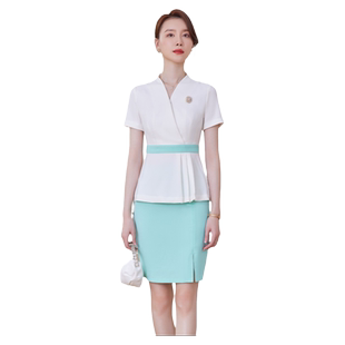 空姐职业套装女气质酒店前台接待工装套裙医美店长美容师工作服
