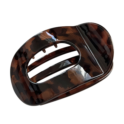 韩版玳瑁色盘发抓夹女简约大号鸭嘴夹防滑带齿椭圆发夹松弛感头饰