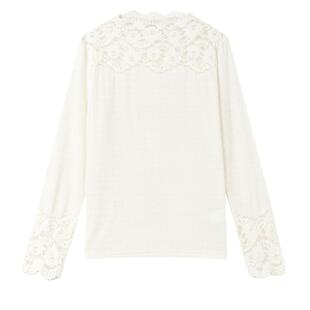 秋水伊人蕾丝花边领口蕾丝衫2025年冬季新款女半高领显瘦百搭上衣