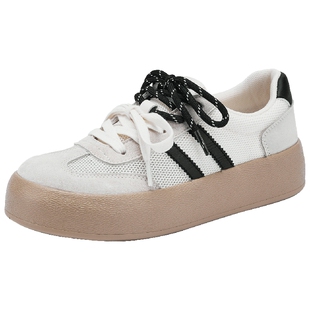 热风厚底德训鞋女鞋2025年冬季新款女士时尚麻薯板鞋运动休闲鞋子