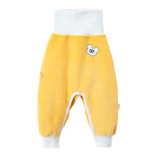 婴儿裤子秋冬季加绒分体大屁屁裤高腰护肚男女宝宝暗扣开裆保暖裤