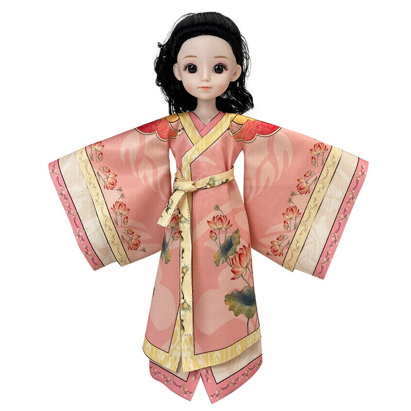 儿童diy服装设计diy儿童娃娃汉服材料包布料古风模特玩具手工时装