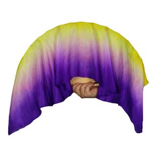 梦蝶飞舞真丝舞蹈扇原版跳舞扇双面渐变色古典舞胶州秧歌扇子一对