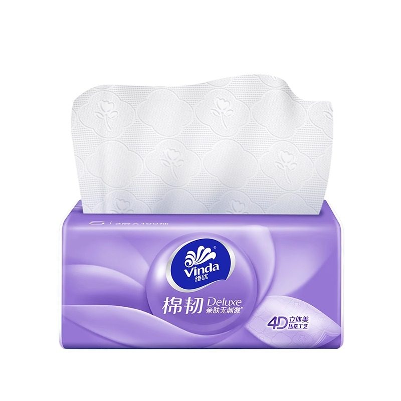 维达棉韧抽纸90抽24包面巾纸餐巾纸巾卫生纸家庭用实惠整箱装正品