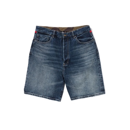 MR.BATHING APE男装春夏猿人胡子刺绣猫须水洗牛仔短裤301511O