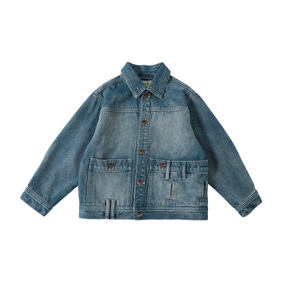 小新贝塔-柔软小铠甲~春秋新款宽松立裁洗水儿童牛仔外套