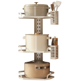 锅架壁挂可调节三角厨房家用多层置物架转角竖放挂墙锅具收纳架子