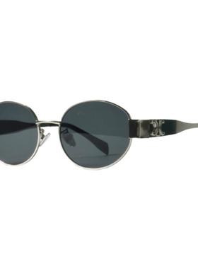 高街朋克风UV400椭圆形太阳眼镜