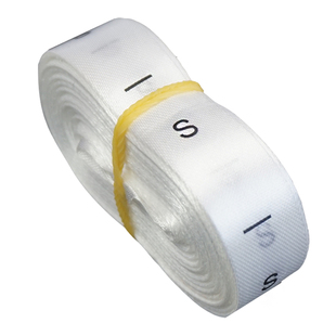 现货服装尺码标布标号码标数字标印唛黑色白色缎面尺码唛码标绸带