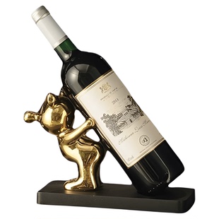 红酒架摆件暴力网红熊创意轻奢高档客厅家居玄关电视柜酒柜装饰品