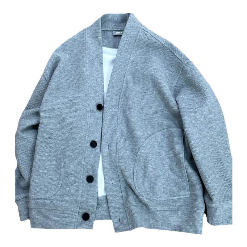 日系开衫单排扣简约休闲宽松慵懒风开衫外套男华格夫休闲春秋夹克