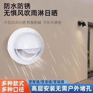 油烟机止回阀穿墙防风帽穿玻璃逆止阀防雨防鸟出风口排烟管外墙罩