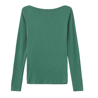 修身打底衫莫代尔超弹一字领