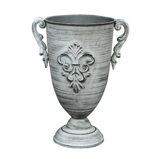 美式园艺奖杯花盆创意复古摆件欧式家居阳台装饰仿古做旧铁艺花器
