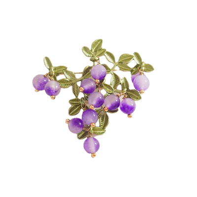 A紫葡萄胸针高端精致时尚高级感