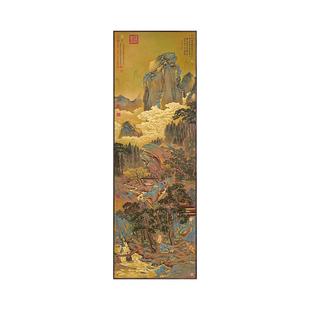 明代仇英桃村草堂图新中式书房装饰画客厅玄关挂画禅意国画茶室画