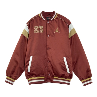JORDAN耐克外套红色2026新年款刺绣印花棒球服薄棉服IU5375-619