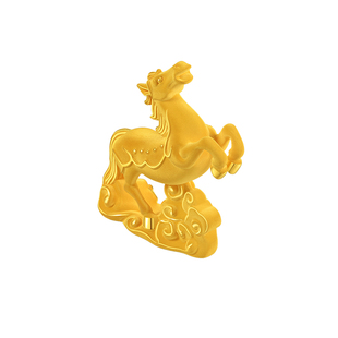 老庙黄金足金马摆件温润骏马饱满精致绒面质感立马成功礼物送礼