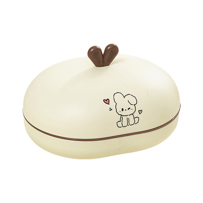 萌兔带盖防泡沥水香皂盒浴室收纳