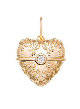 S925镀金莫桑钻石榴石爱心吊坠