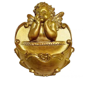 复古欧式宫廷浮雕金色树脂壁挂家居民宿墙面装饰天使蝴蝶结燕子