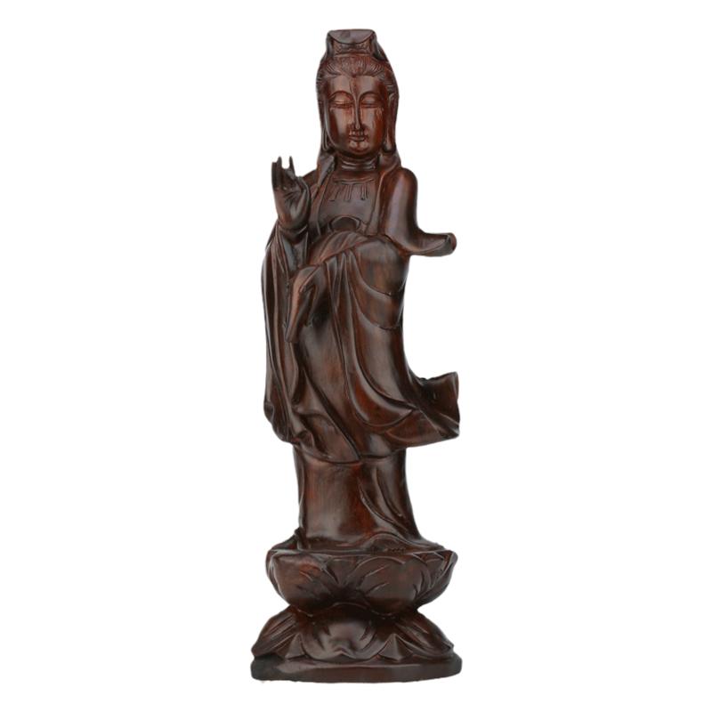 清仓红木坐莲观音家居50cm工艺品
