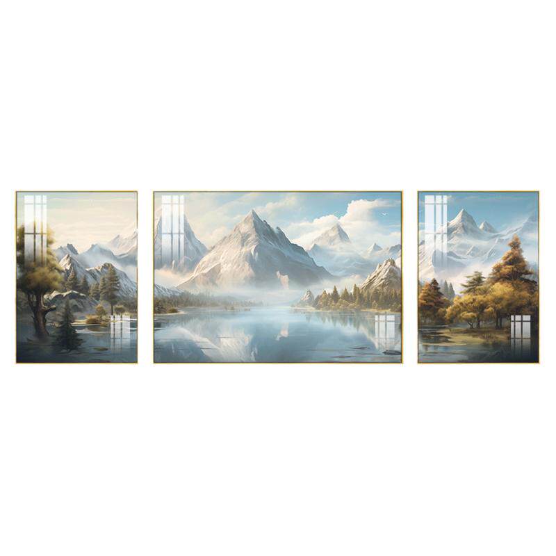 国潮风客厅沙发背景墙风景装饰画