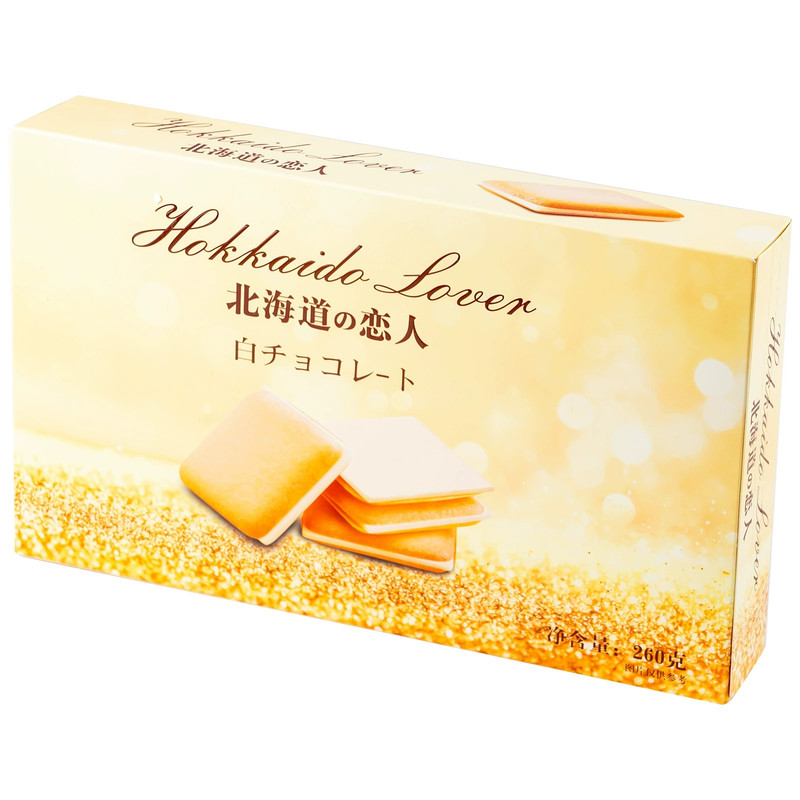 北海道恋人夹心巧克力饼干 白巧克力夹心260g独立包装盒装