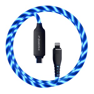POWER4流光PD快充线20w适用iphone11 12 13 14 15发光数据线苹果炫酷车载充电线type c to L转苹果