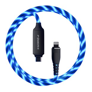 POWER4流光PD快充线20w适用苹果13以下系列发光数据线苹果炫酷车载充电线type c to L转苹果