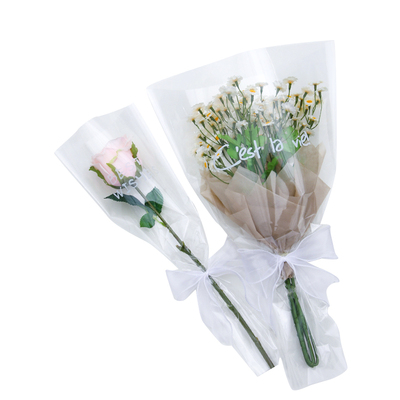 多支花束包装袋英文透明单支袋