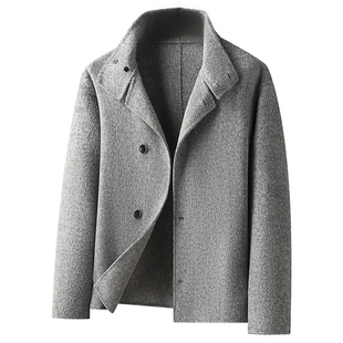 杉杉大码长毛毛呢大衣男士秋冬短款羊毛呢子风衣休闲保暖厚外套