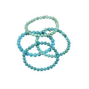 绿松石手链手串佛珠 天然原矿无优化 圆珠珠子文玩情侣饰品男女款