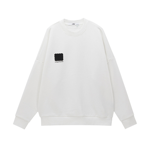 【肖战同款】VWL饼干胶章卫衣廓形男女同款oversize宽松圆领卫衣