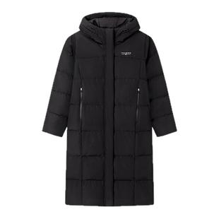 361度羽绒服女款长款过膝鸭绒外套连帽防风保暖上衣冬季新品4305N