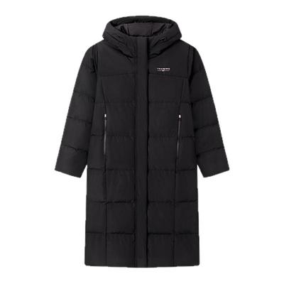 361度羽绒服女款长款过膝鸭绒外套连帽防风保暖上衣冬季新品4305N