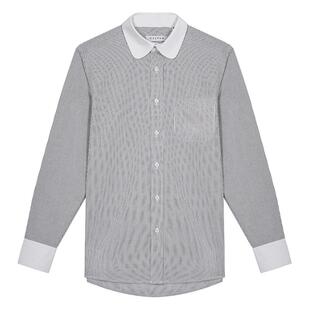 【全棉牛津纺】CULTUM伊顿领条纹长袖衬衫男休闲百搭ivy西装衬衣