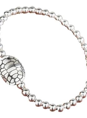 s925纯银龟壳圆珠手链女简约时尚时髦国潮风富甲天下秋冬新品