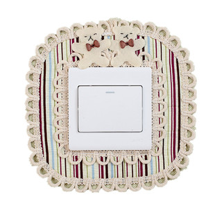 布艺开关贴墙贴保护套创意欧式客厅卧室双开灯插座装饰套简约现代