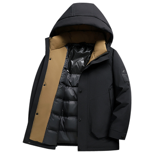 雅鹿户外连帽羽绒服男短款2024新款冬季加厚休闲保暖爸爸防风外套