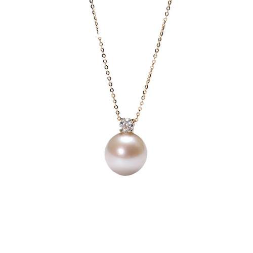 Dara/戴拉925银10-11mm戴妃款淡水无核珍珠吊坠项链正圆强光锁骨