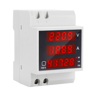 导轨电表功率表交流数显220v电压表电流表功率因数测试仪D52-2048