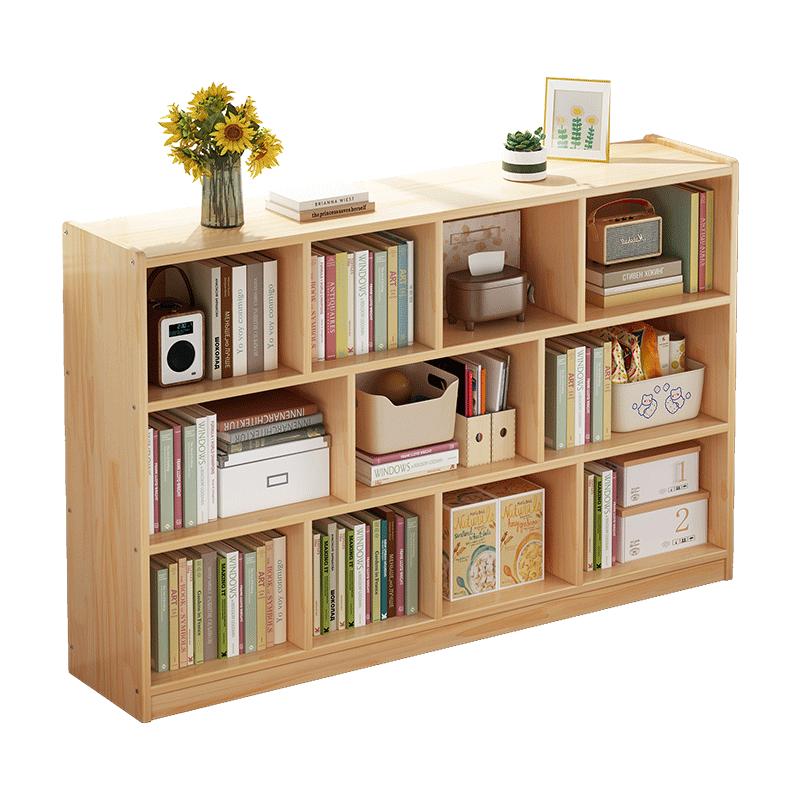 实木书架置物架落地家用客厅儿童玩具收纳置物架子多层办公室书柜