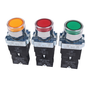 一佳电源启动停止按钮开关带灯自复位XB2-10DN点动22mm 24v 220v