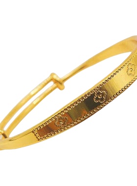 迎新春金色四叶花推拉手镯送小礼