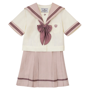 【月野HOUSE】*淑吉高*原创温柔奶黄身蔷薇粉三本日系短袖JK夏服