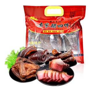 湘西腊肉老八区土家腊四件腊鸡腊肉腊猪脸腊香肠800g柴火烟熏包邮