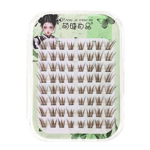 萌睫尚品旗舰店免胶新中式深棕原创狐！萌睫尚品青丘涂山狐系上镜斜飞假睫毛女